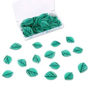lot 8244 image: 100pcs Edible Leaves for Cake Decorating, Wafer Paper Leaf Cupcake Toppers Summer Jungle Theme Party Decoration for Wedding Birthday Baby Shower