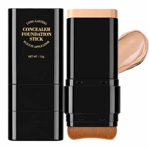 lot 8248 image: 2 in 1 Dual-Ended Foundation Stick, Contour Concealer Stick with Brush