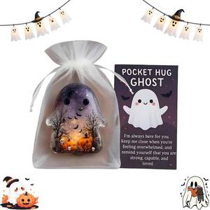 lot 8270 image: Pocket Hug Ghost, Ghost Pockets Cards, Pocket Comfort Ghosts, Halloween Pockets Hug Ghost with Encouragement Card, Emotional Support Ghosts, Cute Mini Decorative Souvenirs