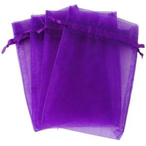 lot 8274 image: G2PLUS 100CS Purple Organza Bags, 4x6 in Small Mesh Drawstring Gift Bag