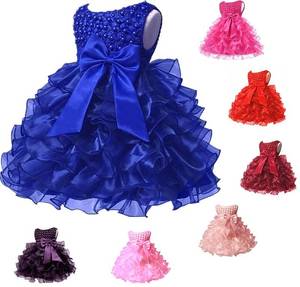 lot 8277 image: JupElle Baby Girl Birthday Dress 1 Year Ruffle Princess Wedding Party Flower Girl Dresses