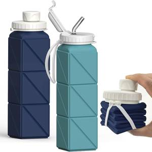 lot 8304 image: BEAUTAIL Collapsible Water Bottles 21oz610mL, Silicone Travel Water Bottle