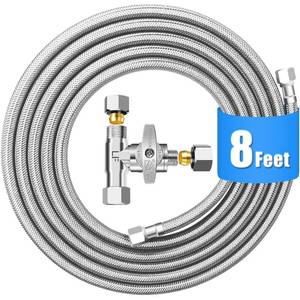 lot 8311 image: Refrigerator Water Line Kit - 8 FT with Tee Stop Valve for Fridge Ice Maker