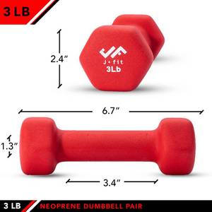 lot 8320 image: JFIT Neoprene Dumbbell , 3 LBS