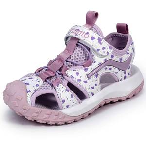lot 8324 image: Winnto Girls Boys Toddler Sandals Summer Kids Sport Sandals Closed Toe Water Beach Hiking Lightweight Athletic Outdoor, Purple, Size 13 Little Kid