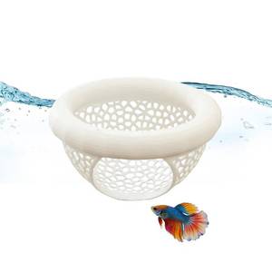 lot 8327 image: Floating Betta Hammock and Shrimp Feeder, Cave and Hammock, Small Fish Feeding Ring & Resting Spot, Fish Tank Accessories (White)