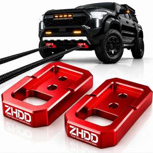 lot 8331 image: ZHDD Front Tow Hooks for 2024-2026 Tacoma, 2025-2026 4Runner & 2024-2026 Land Cruiser 250, T6061 Aluminum Bolt-On Recovery Hooks, Off-Road Tow Hook Accessories (Red)