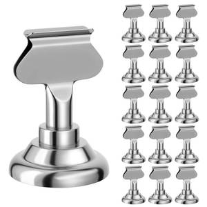 lot 8335 image: ERYTLLY 16 PK Place Card Holders 1.7 inches Table Card Holder Steel Card Holders for Weddings,Birthdays,Photos, Memo Notes, Restaurants (Silver)
