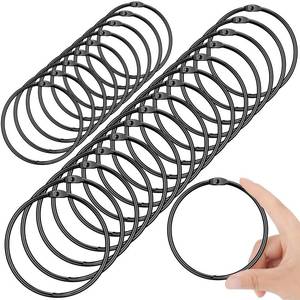 lot 8340 image: Booson 24 Pack 4 Inch Large Binder Rings Shower Curtain Hooks(Black)