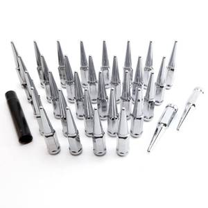 lot 13695 image: 32PCS 916-18 Chrome ConeConical Bulge Seat Wheel Spike Lug Nuts