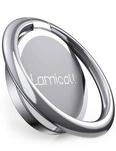 lot 14336 image: Lamicall Silver Cell Phone Ring Finger Stand, Metal Grip Kickstand