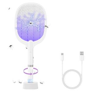 lot 14341 image: Electric Fly Swatter Racket, 4000V Bug Zapper Racket Rechargeable 1 Pack