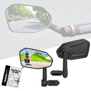 lot 14344 image: RBRL Bicycle Mirror, Extra Large Bike Mirror, 360° Adjustable Shatterproof and Durable Bar End Rear View Mirror Bi, Bicycle Side Mirror for E-Bike (leftright)