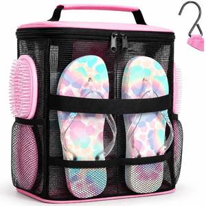 lot 14346 image: NOBLIGOAL Large Mesh Shower Caddy, Portable Hanging Travel Toiletry Bag