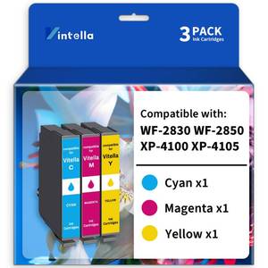 lot 14366 image: Vintella Remanufactured Ink Cartridge Replacement for Epson 212 Ink Cartridges Color Only 212 212XL T212 for Expression Home XP-4100 XP-4105 Workforce WF-2830 WF-2850 (1 Cyan, 1 Magenta, 1 Yellow)