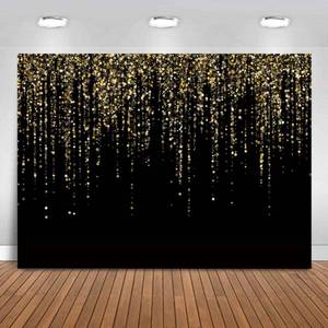 lot 14371 image: MAQTT 7x5 FT Black and Gold Bokeh Party Backdrop Photo Black and Gold Glitter Bokeh Sequin Spots Birthday Anniversary Photography Background Golden Sparkle Banner Photo Baby Bath Decoration