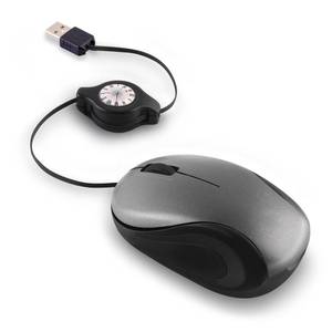 lot 14375 image: HXMJ USB C Wired Mini Mouse,Small Travel Mice Corded with Retractable Cable-Gray