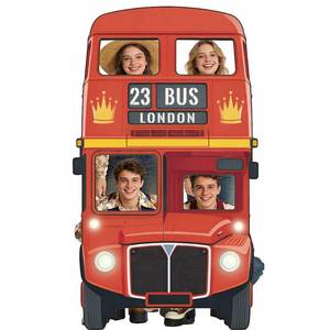 lot 14378 image: WADORN Double-decker Bus Party Decoration Backdrop, 6.6x3.8Ft Classic London Bus Banner Backdrops Cars Theme Photography Background Large Photo Booth Props for Cars Birthday Party Decors