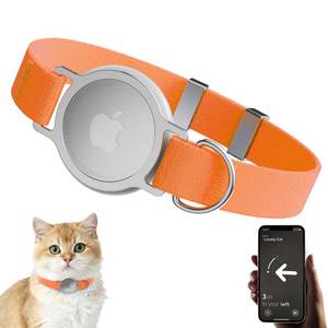 lot 14387 image: AirTag Cat Collar, Ultra Elastic Cat Tracker Collar (Orange)
