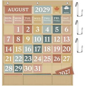 lot 14405 image: Gmurnai Boho Calendar Pocket Chart Set for Classroom, 118 Cards