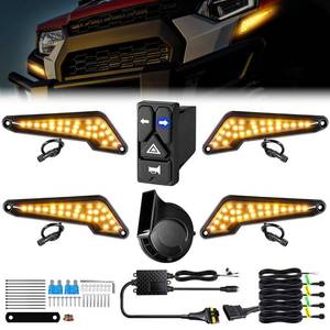 lot 19001 image: VI9000 UTV Turn Signal Kit with 110D Horn, Pre-Wired Plug & Play UTVATV Universal Street Legal Blinker kit with 4 IN 1 Integrated Switch, Compatible with Polaris Can-Am CFMOTO for Side By Side