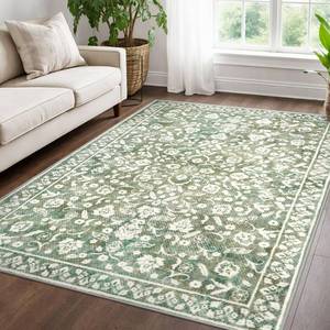 lot 19003 image: SILOLOOM Vintage 5x7 Rugs Washable Living Room Area Rug Non Slip