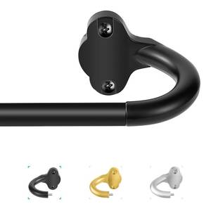 lot 19005 image: TVWOO Wrap Around Curtain Rods,Black Curtain Rods 28 to 48 Inch,58 Inch Adjustable Blackout Curtain Rod Set,Room Darkening Single Window Rod,Metal Thicken Hidden Curved Drapery Rod 28-48,Matte Black