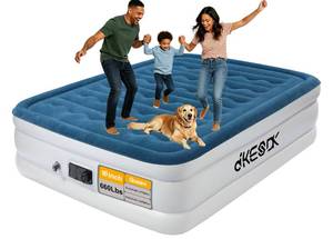 lot 19013 image: dkesdk 16 Inch Queen Air Mattress with Built-in Pump Inflates in 3 Minutes