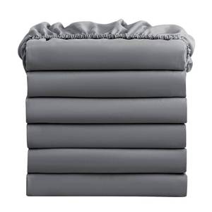 lot 19015 image: FreshCulture Twin Fitted Sheets, Bulk Pack of 6, Deep Pocket, Soft Microfiber Bottom Sheets for Home, Salons, Hotels, Twin Size Fitted Sheets Only (Dark Grey)