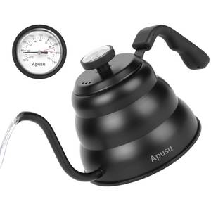 lot 19952 image: Tea Kettle for Stovetop,Pour Over Kettle with Thermometer,Black,28oz
