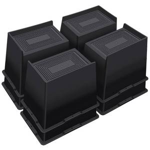 lot 19973 image: ANNKUT Bed Risers 6 Inch Heavy Duty,Oversized Couch Risers, Extra Wide Furniture Risers for Sofa Table Desk Headboard Chair Lifting,Rectangle Risering Blocks Support 6000 lbs(8 Pack Black)