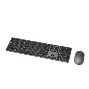 lot 20125 image: Amazon Basics Ultra Premium Wireless Keyboard and Mouse Combo, Rechargeable, Full-Size with Number Pad, Sleek Design, Plug and Play, Quiet Typing, 2.4GHz USB Receiver, Black