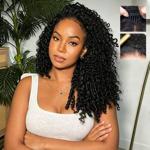 lot 20126 image: Half Wig Human Hair Burmese Curly for Black Women 24 Inch Natural Color