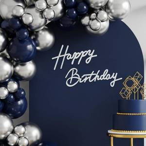 lot 20149 image: TONIFUL Happy Birthday Sign for Backdrop - Glitter Silver Felt Banner - Includes Dot Glue - Perfect for Birthday Party Backdrop,Wall Decor,Balloon Arch,Photo Background