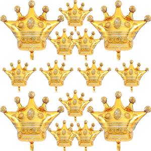 lot 20166 image: Gold Foil Crown Balloons for Birthday Wedding Baby Shower Decorations
