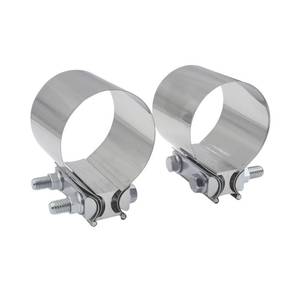 lot 20176 image: REVOTUNE 2.5 Inch Exhaust Clamp, 2.5 Butt Joint Band Clamp Sleeve Coupler Stainless Steel for Pipes, Mufflers, Catalytic Converters - 2 Pack