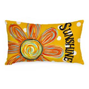 lot 20179 image: AACORS Summer Pillow Cover 12x20 Inch Watercolor Flower Sunshine Decor Farmhouse Seasonal Pillow Case Decorations for Home Sofa Couch (Yellow