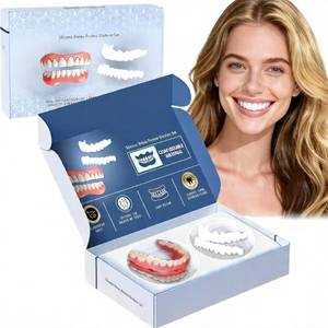 lot 20180 image: Full Set of Moldable Silicone False Teeth Women Men, Silicone Dentures for no Teeth, Upper Lower Ajustables Easy Fit Dentaduras