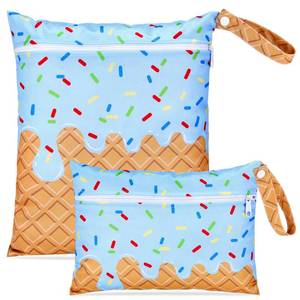 lot 20182 image: SATINIOR 2 Pack Wet Dry Bag Large Diapers Waterproof Pouch Blue
