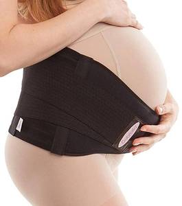 lot 20184 image: GABRIALLA Pregnancy Belly Band - Strong Support, 8 Wide, Made In USA, Black (Medium)