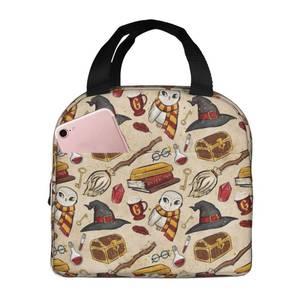lot 20202 image: Cartoon Cute Lunch Bag Reusable Portable Lunch Box Picnic Bag Shopping Bag Movie Portable Fruit Rice Bag Snack Storage Bag