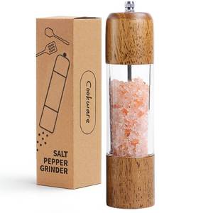 lot 20206 image: M JINGMEI Wood Salt and Pepper Grinder, Salt Grinder and Pepper Mill, Oak Wood Shakers with Adjustable Ceramic Grinders - 8 inches, 1 Pack