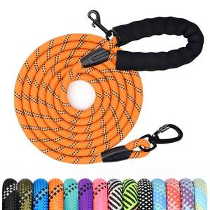 lot 20234 image: Long Leash for Dog Training 6FT 10FT 15FT 30FT 50FT 100FT, Reflective Nylon Rope Lead with Comfortable Padded Handle for Large Medium Small Dogs