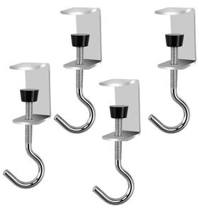 lot 20242 image: Aanxufa Heavy-Duty Desk Hook Table Clamp Hooks Hanging Bag Backpack, 6 Pcs Metal Rust-Resistant Shelf Hooks, Adjustable Desktop Mounting Hook (6 pcs)