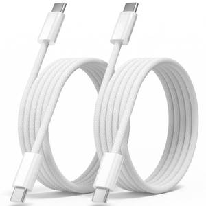 lot 20245 image: Quickeep USB C to USB C Cable 3FT 2 Pack, Nylon 60W iPhone 17 Charger Cord