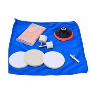 lot 20249 image: Meluvora 9PcsSet Glass Kit Multifunctional Deep Scratch Remover Car Polish Pad Cerium Oxide Polishing Powder Felt Polishing Wheel Set for Windscreen and Glass Repair