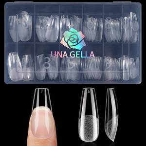 lot 20269 image: UNA GELLA Medium Coffin Nails Tips Soft Gel 120pcs Half Matte