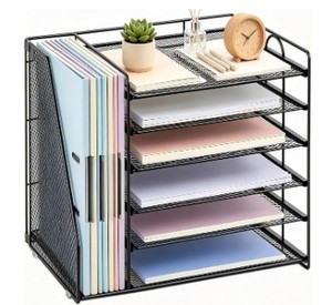 lot 3014 image: gianotter 6-Tier Paper Organizer with Magazine Holder Black
