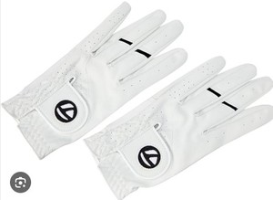 lot 4047 image: Golf Gloves Pair White with Circle Logo