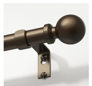 lot 19995 image: Wolistsa Long Red Bronze Curtain Rod 36-122 Inch Adjustable Heavy Duty